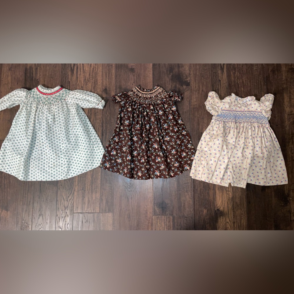 3 Beautiful hand smocked dresses